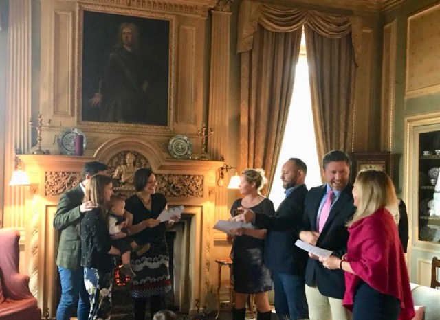 Onie Tibbitt, Edinburgh-based Naming Ceremony Celebrant, conducts a fabulous Welcome-to-the-World Ceremony at Kelburn Castle, Scotland.